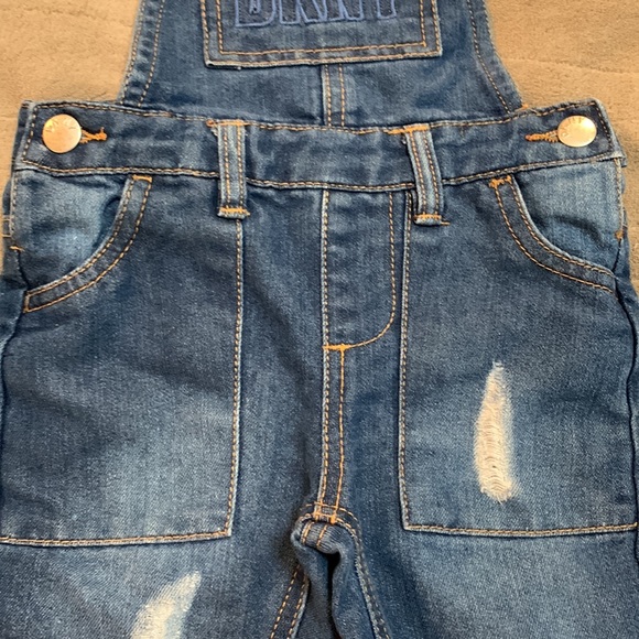 DKNY. Child’s 3T overalls. Distressed. Like new. Ripped Jean overalls. - Picture 7 of 10